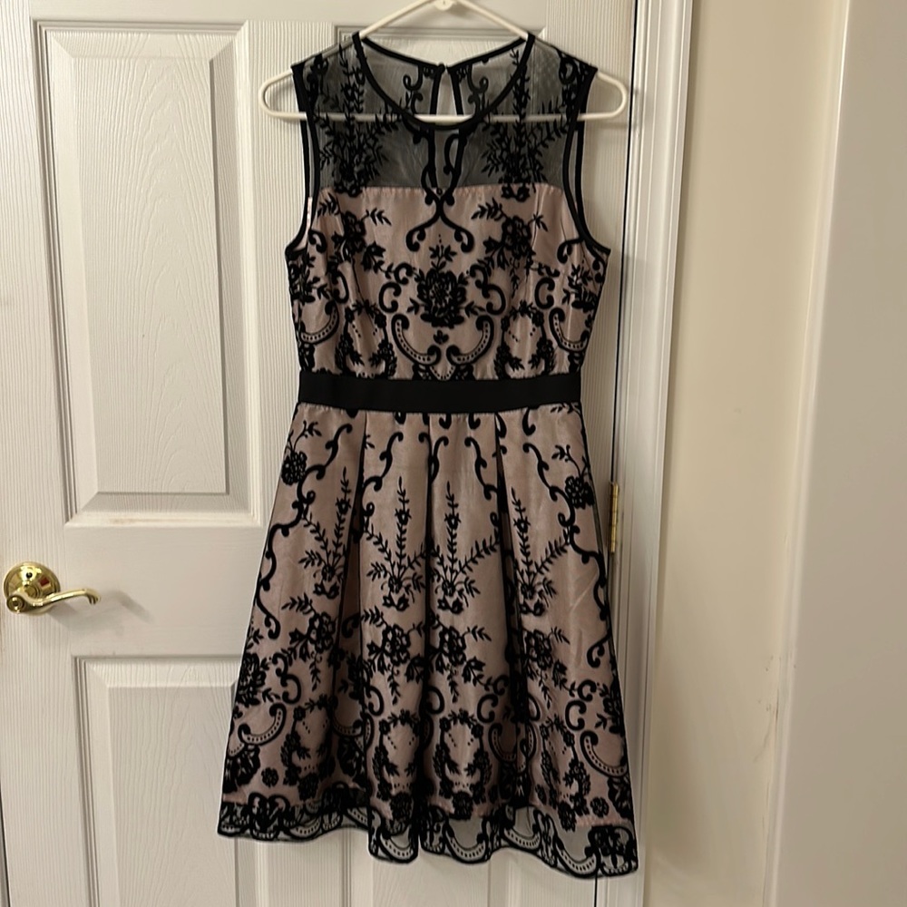 Roz & Ali lace illusion a-line dress